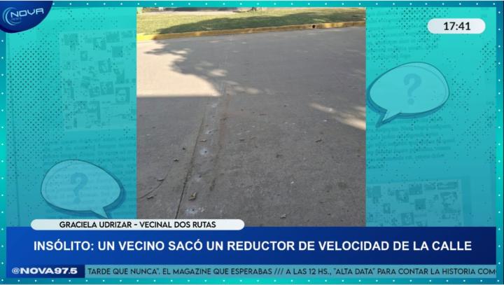 Vecinos de Dos Rutas denuncian sustracción de reductor de velocidad instalado en cercanías del Jardín Municipal