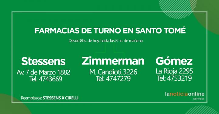 Farmacias de turno - Domingo 17 de octubre de 2021