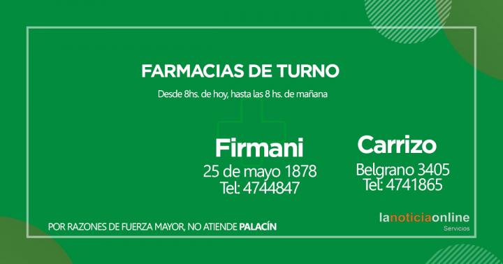 Farmacias de tuno - Sábado 23 de octubre de 2021