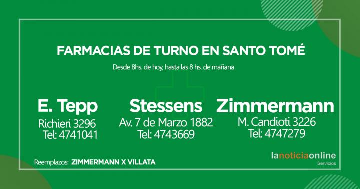 Farmacias de turno - Domingo 24 de octubre de 2021