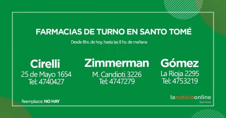 Farmacias de turno - Martes 26 de octubre de 2021