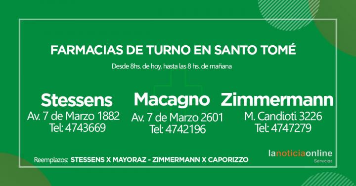 Farmacias de turno - Domingo 7 de noviembre de 2021