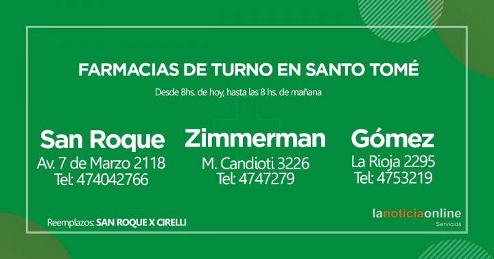 Farmacias de turno - Sábado 13 de noviembre de 2021