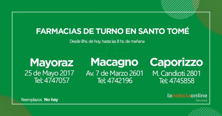 Farmacias de turno - Martes 16 de noviembre de 2021