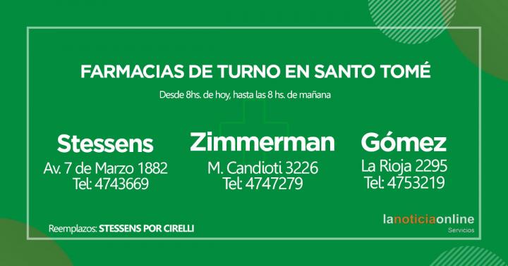 Farmacias de turno - Lunes 22 de noviembre de 2021