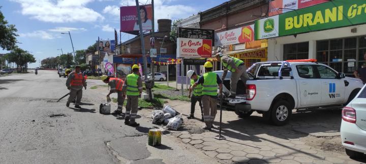 Avenida 7 de Marzo: Vialidad Nacional realizó trabajos de bacheo