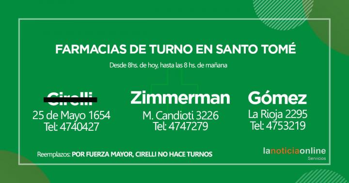 Farmacias de turno - Martes 1 de marzo de 2022