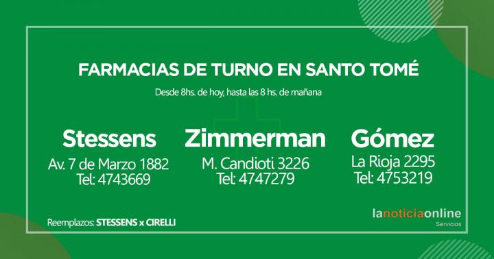 Farmacias de turno - Sábado 19 de marzo de 2022