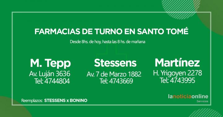 Farmacias de turno - Domingo 20 de marzo de 2022