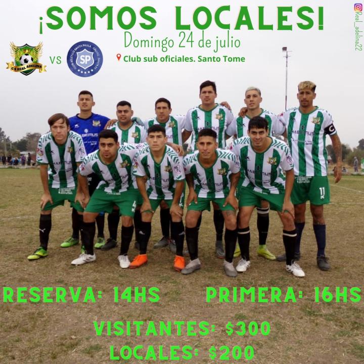 Liga galvense: Real Adelina será local este domingo ante Santa Paula