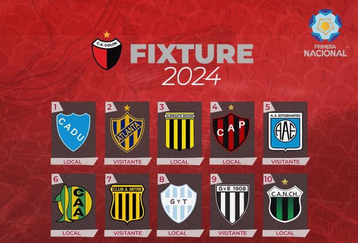 Se dieron a conocer los rivales de Colón en la Primera Nacional