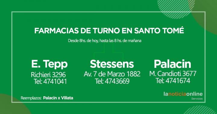 Farmacias de turno - Sábado 17 de julio de 2021