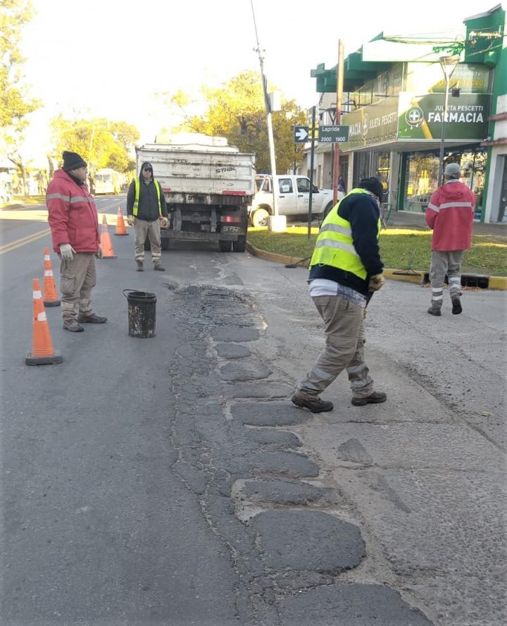 Vialidad Nacional trabaja en  Av. 7 de Marzo, entre Iriondo y Avenida Luján