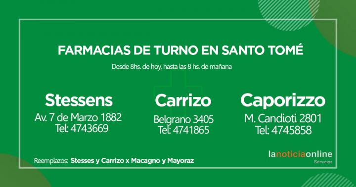 Farmacias de turno - Sábado 31 de julio de 2021