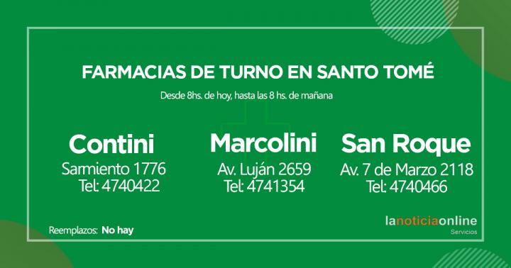 Farmacias de turno - Martes 10 de agosto de 2021