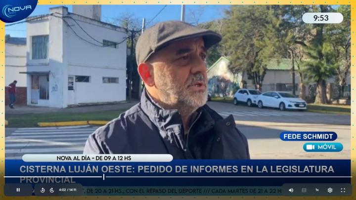 El diputado Palo Oliver solicitó información sobre la habilitación de la cisterna Luján Oeste