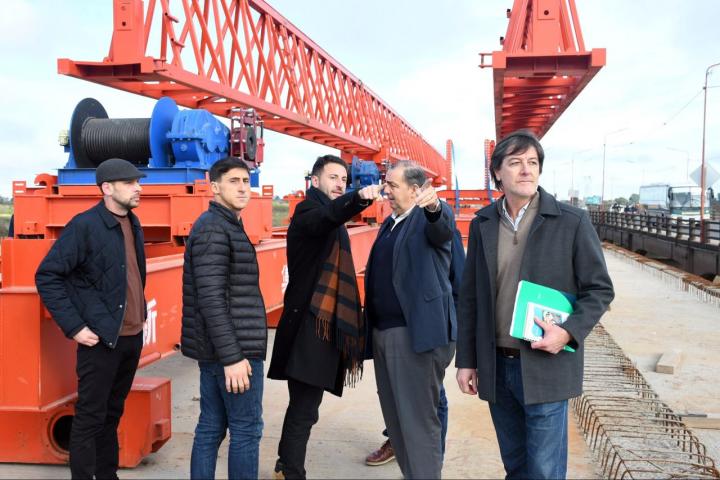 El intendente de Santa Fe y el senador por La Capital recorrieron las obras del nuevo puente